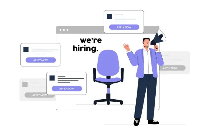 We Are Hiring New Employees Image Flat Vector Illustration image